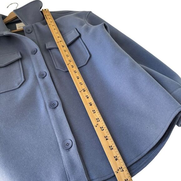Avec Les Filles Blue Periwinkle Button Down Shacket Sz L - Picture 6 of 10